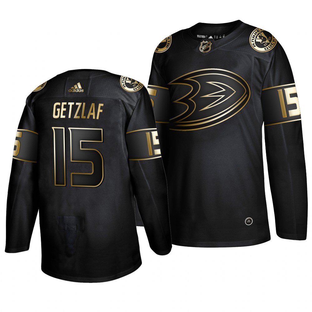 Adidas Ducks #15 Ryan Getzlaf Men's 2019 Black Golden Edition Authentic Stitched NHL Jersey